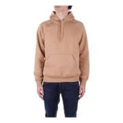 Carhartt Wip Logo Hoodie Tröja med Unik Ficka Brown, Herr