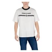 Armani Exchange Beige Tryckt Bomull T-shirt Beige, Herr