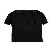 Off White Essentiell Bomull Tee 3-Pack Black, Herr