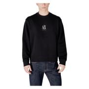 Armani Exchange Svart Rund Hals Sweatshirt för Män Black, Herr