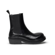 Bottega Veneta Svarta Läder Ankelboots Black, Herr