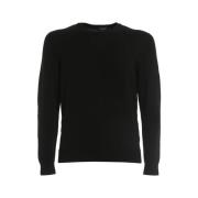 Drumohr Svart Crew Neck Sweater Black, Herr