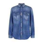 Dsquared2 Blå Denimjacka med Logopatch Blue, Herr