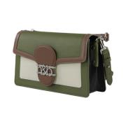 Harmont & Blaine TriColor Läder Crossbody-väska Green, Dam