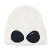 C.P. Company Ullstickad Goggle Mössa Vit White, Unisex