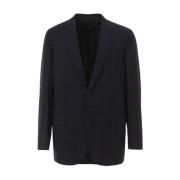 Brioni Elegant Blå Ull Blazer Blue, Herr