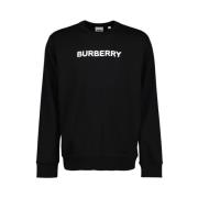 Burberry Logo Print Sweatshirt, Rund Hals, Långa ärmar Black, Herr