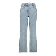 IRO Blå Tvättad Straight Cut Jeans Blue, Dam