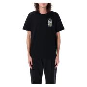 Casablanca Svart La Night Grafisk T-shirt Black, Herr