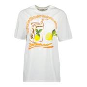 IRO Citrontryck Oversized Vit T-shirt White, Dam