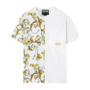 Versace Jeans Couture Blommig Tryck Bomull T-shirt White, Herr