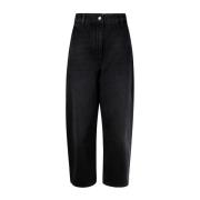 Studio Nicholson Svarta Jeans med Dold Dragkedja Black, Dam