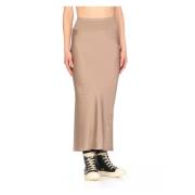 Rick Owens Beige Viskosblandning Elastisk Midja Kjol Beige, Dam