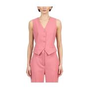 Max Mara Studio Skräddarsydd Fard Ullväst Pink, Dam