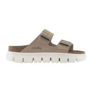 Birkenstock Chunky varm sandal, mocka läder Arizona Beige, Dam