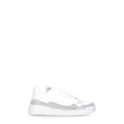 Philipp Plein Vita lädersneakers med strassinsatser White, Herr