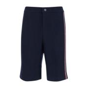 Thom Browne Blå Bermuda Shorts med Rand Detalj Blue, Herr