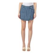 Armani Exchange Denim Shorts med knappstängning och sidoslits Blue, Da...