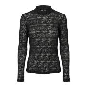 RUE de FEMME Svart Rullkrageblus Slim Fit Black, Dam