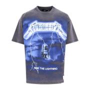 REPRESENT Metallica Tryckt Bomull Hamp T-shirt Gray, Herr