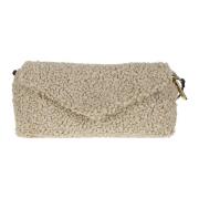 AVENUE 67 Mjuk läderclutch med avtagbar rem Beige, Dam