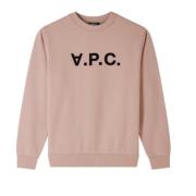 A.P.C. Velvet Unisex Sweatshirt Pink, Herr