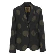 UMA WANG Svart prickig ullblazer Black, Dam