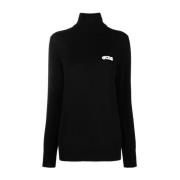 GCDS Grundläggande Svart Turtleneck Tröja Black, Dam