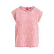 Essentiel Antwerp Topp med strasstrim och paljett halsringning Pink, D...