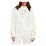 Guess Roberta Sweatshirt med dekorativt logotryck White, Dam