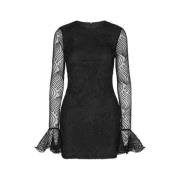 ROTATE Birger Christensen Mini Flounce Klänning Black, Dam