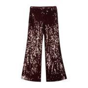 ROTATE Birger Christensen Zinfandel Sequins Low Waist Pants Red, Dam