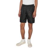 MISBHV Svarta Monogram Nylon Träningsshorts Black, Herr