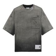 MIHARA YASUHIRO Svart Sunfaded Oversized Tee Gray, Dam