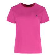 Polo Ralph Lauren Ribbad rund hals bomull T-shirt Pink, Dam