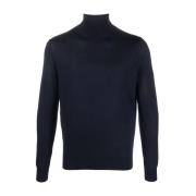 COLOMBO Lyxig Cashmere Siden Tröja Blue, Herr