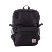 Carhartt Wip Svart Logo Fram Ryggsäck Justerbara Remmar Black, Herr