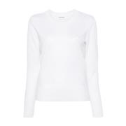 P.A.R.O.S.H. Stilig Panna Maglia Topp White, Dam