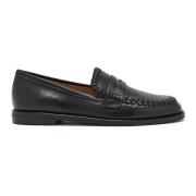 MALIPARMI Vävd Lädermoccasin Black, Dam