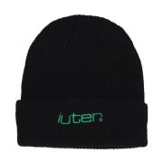 IUTER Svart Rutig Beanie Mössa Black, Unisex