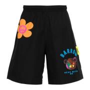 BARROW Svart Blommig Bermuda Shorts Black, Herr