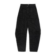 ROTATE Birger Christensen Zebra Twill Cargo Byxor Black, Dam