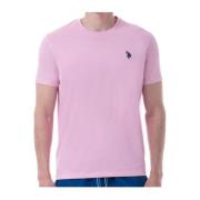 U.S. Polo Assn. Broderad logotyp bomull T-shirt Luca Pink, Herr