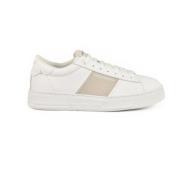 Emporio Armani Sneakers med polyester och läder White, Herr