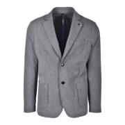 DISTRETTO12 Elegant Blazer med Viskosblandning Gray, Herr