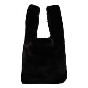 STAND STUDIO Svart Faux Fur Toteväska Black, Dam