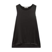 MALIPARMI Elegant Satin Top Black, Dam