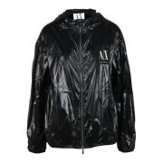 Armani Exchange Lättvikts Nylon K-Way Jacka Black, Dam