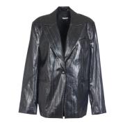 ROTATE Birger Christensen Coated Oversized Jacket Black, Dam