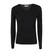 GOES BOTANICAL V-neck Knitwear Black, Dam